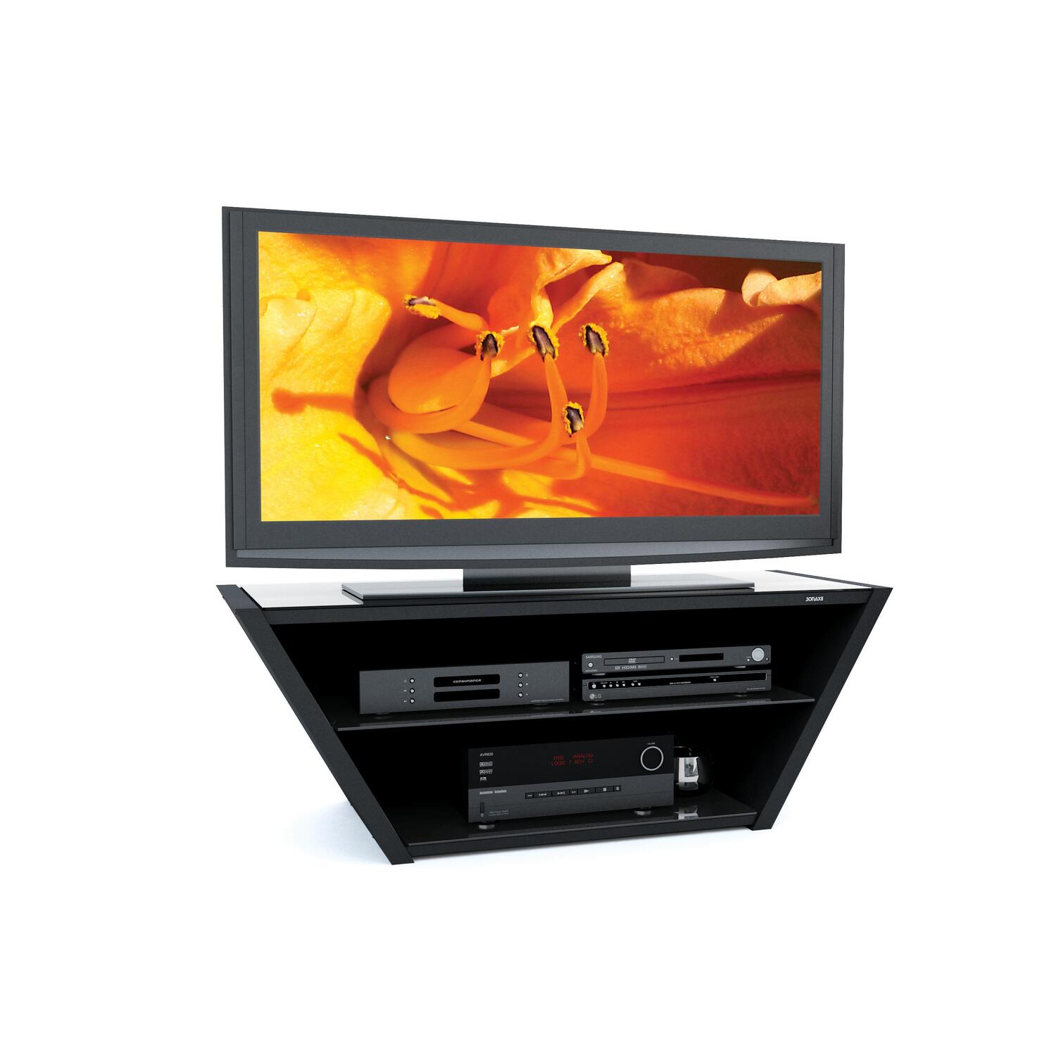 Sonax Venice 54" Midnight Black and Glass TV Stand