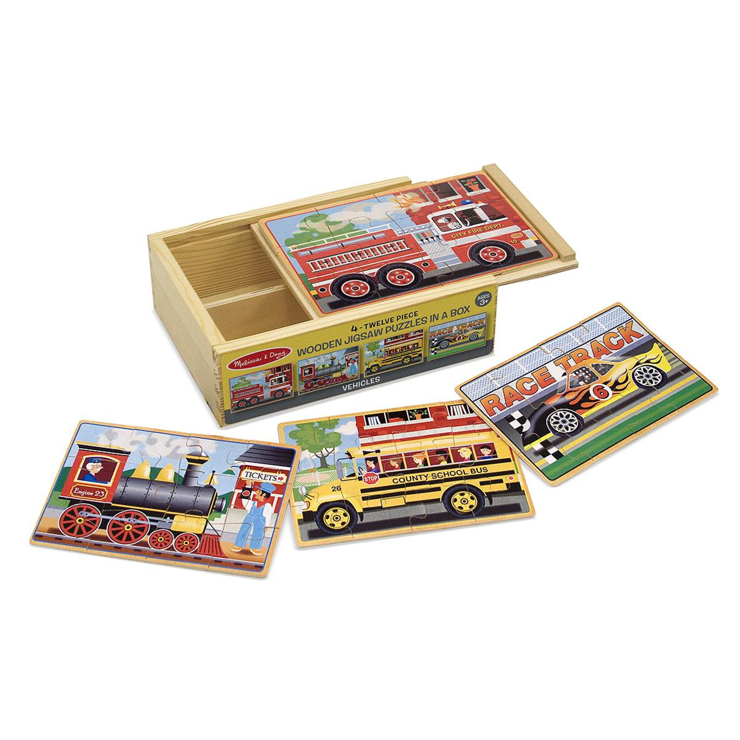 Melissa & Doug Vehicle Puzzles in a Box