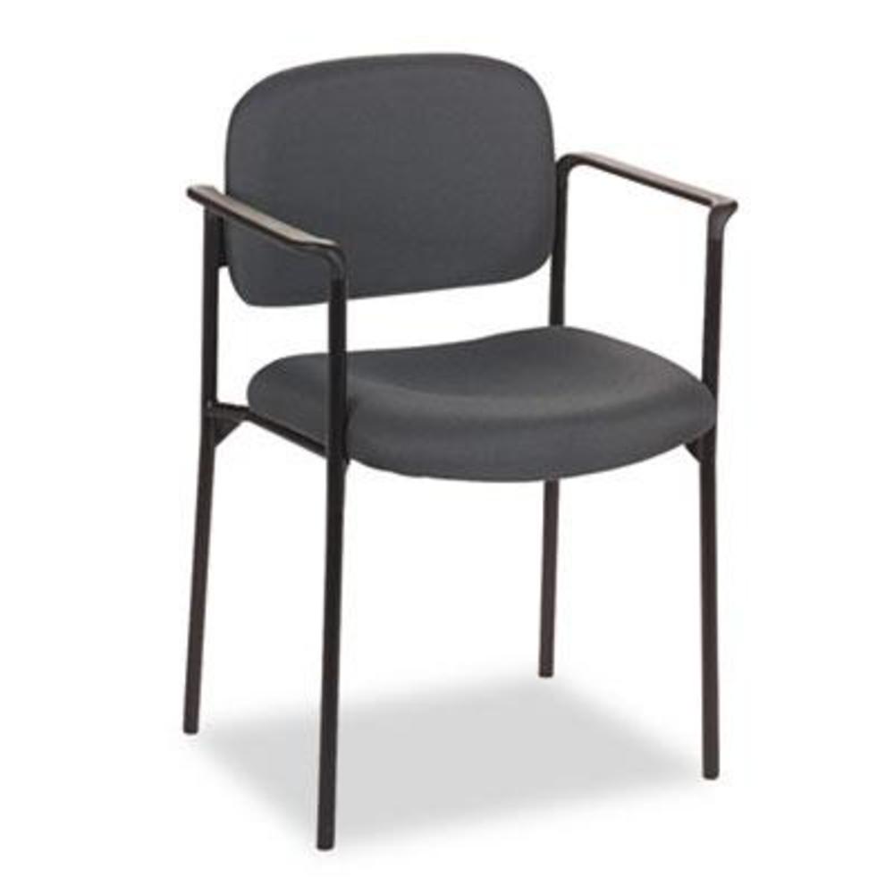 basyx VL616 Stacking Guest Chair with Arms Charcoal Fabric