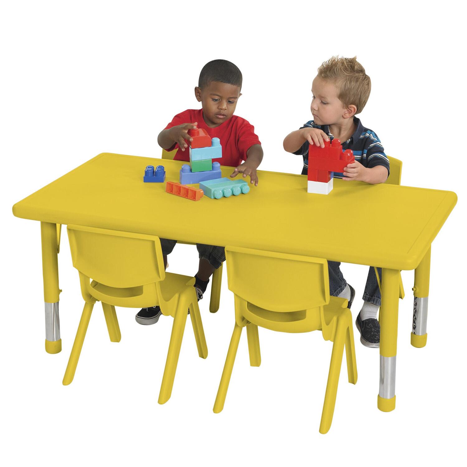 ECR4Kids 48" Rectangle Resin Table Canary Yellow