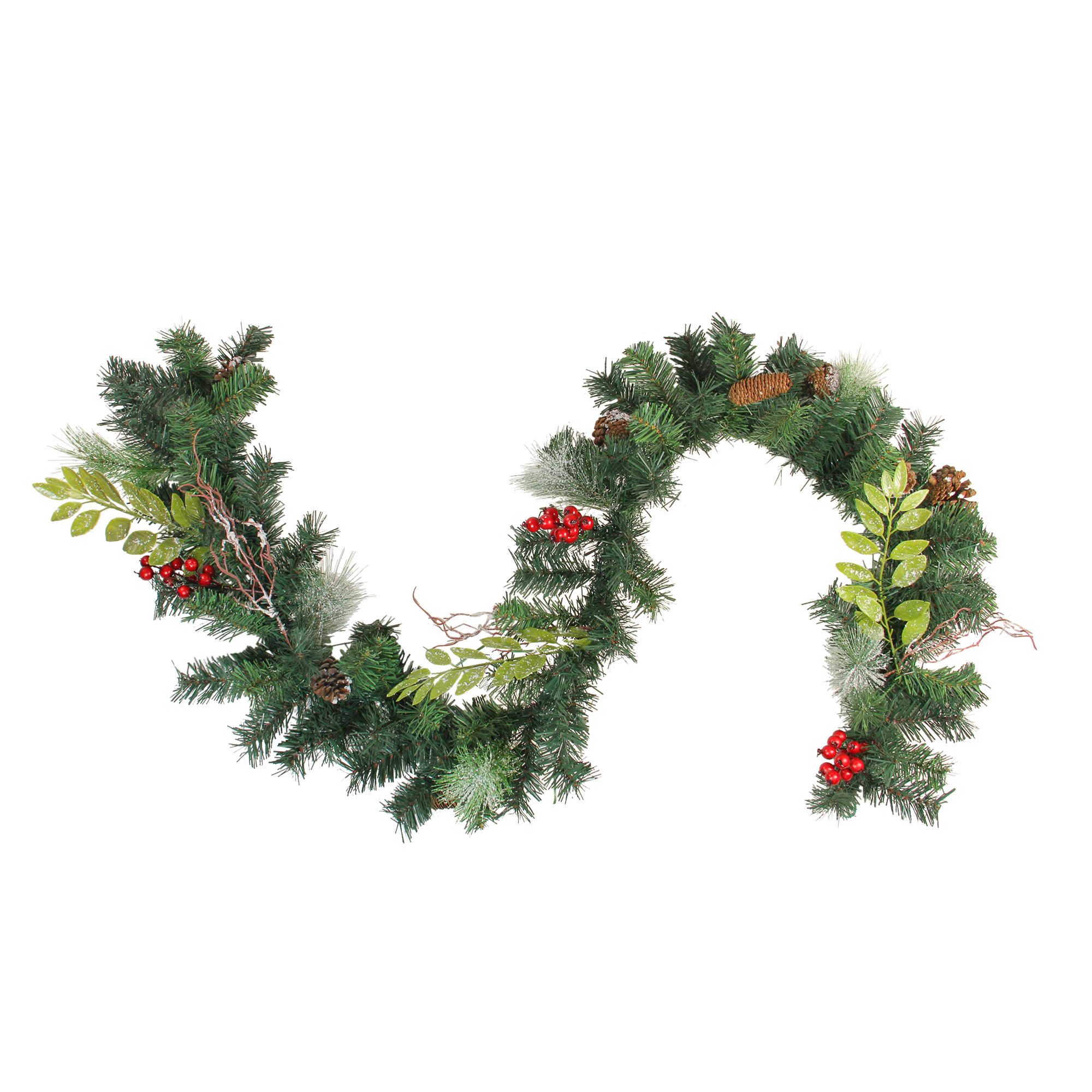 NorthLight 6' Pre-Decorated Frosted Pine Cone and Red Berry Artificial Christmas Garland - Unlit NorthLight 6' Pre-Decorated Frosted Pine Cone and Red Berry Artificial Christmas Garland - Unlit
