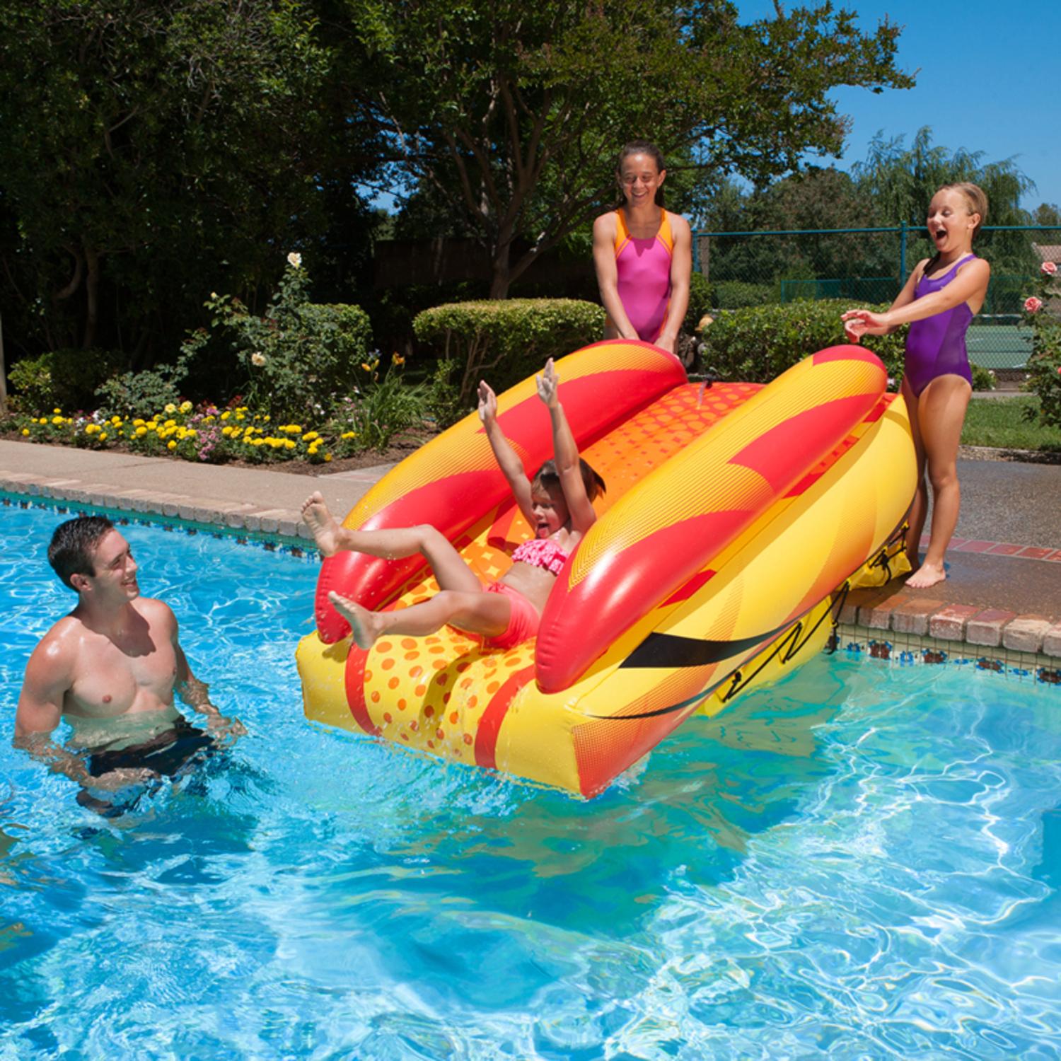 swim central 92 orange yellow and black aqua fun inflatable aqua launch swimming pool - Inflatable Pool Slide swim central 92 orange yellow and black aqua fun inflatable aqua launch swimming pool - Inflatable Pool Slide