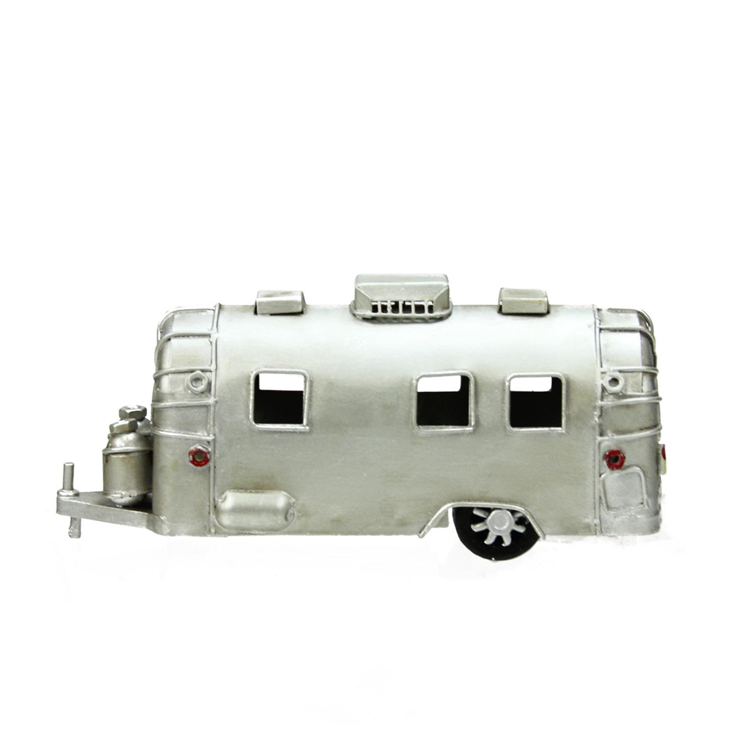 Gallerie II 65 Silver Vintage Style Camper With Red And White Striped Awning Christmas Village Accessory Gallerie II 65 Silver Vintage Style Camper With Red And White Striped Awning Christmas Village Accessory