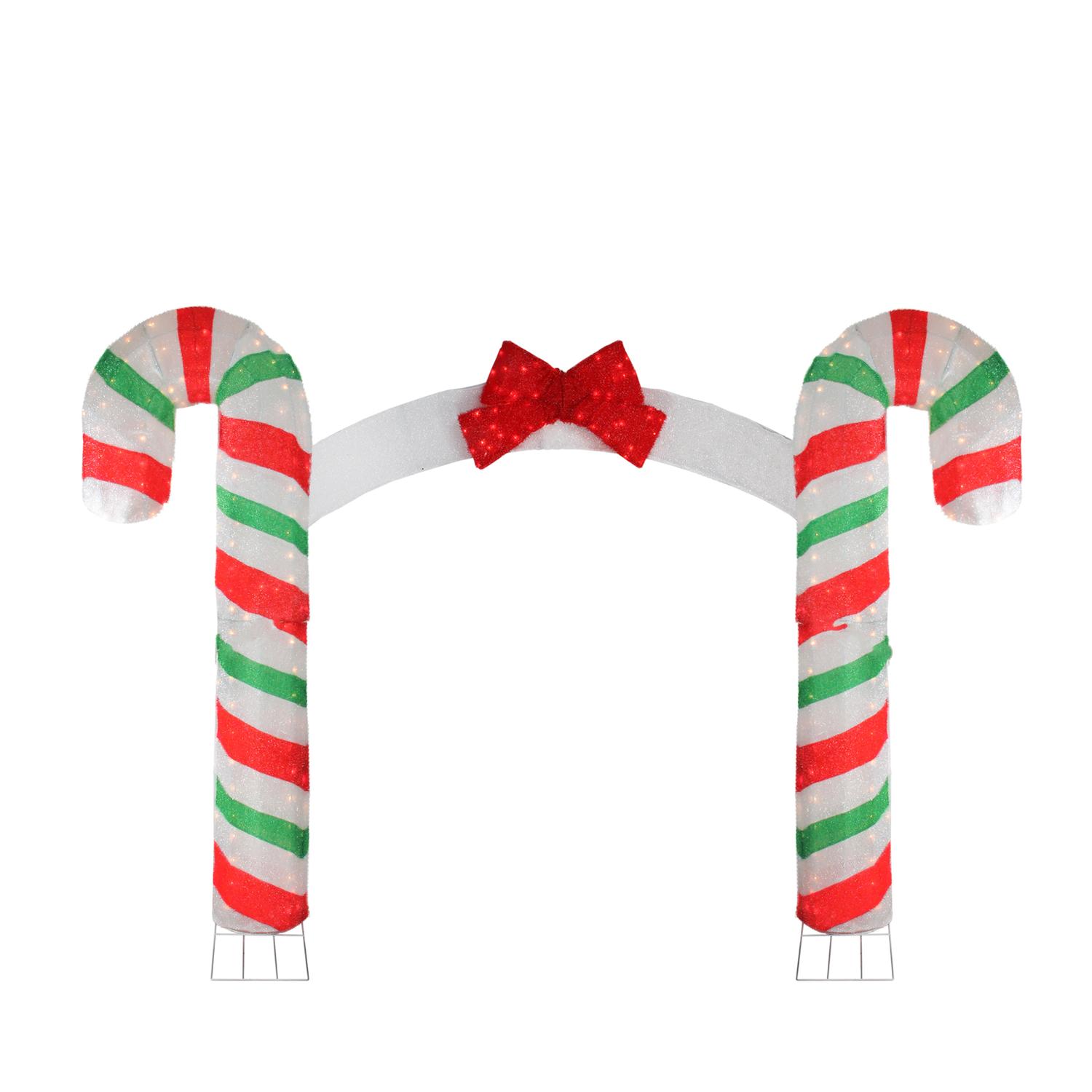Sienna Lighted Candy Cane Archways Pathway Markers Outdoor Christmas Northlight Pre Lit Candy Cane Lane Christmas Archway 10 X 7