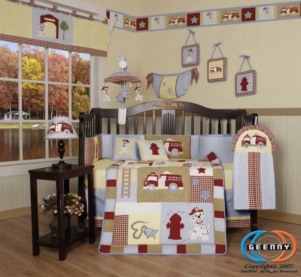 GEENNY Boutique Brand New GEENNY Baby Boy FireTruck 13PCS CRIB BEDDING SET at Sears.com