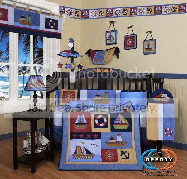 GEENNY Boutique Brand New GEENNY Boy Sailor 13PCS Baby Nursery CRIB BEDDING SET at Sears.com