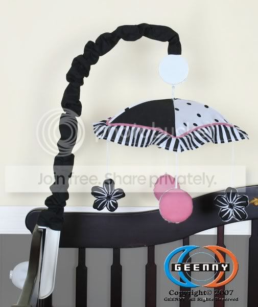GEENNY Musical Mobile For Boutique Black White Flower & Dot 13 PCS Crib Bedding Set at Sears.com