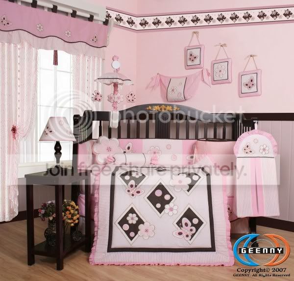 GEENNY Boutique Brand New GEENNY Pink Butterfly 13PCS Baby Nursery CRIB ...