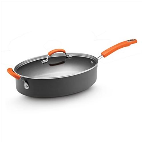 Rachael Ray 5 Qt. Oval Saute Pan - Hard Anodized (Orange)