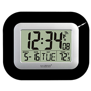 La Crosse Atomic Digital Wall Clock, Black at Sears.com