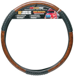 RoadPro RPSW-3003 18" Comfort Grip Steering Wheel Cover - Black Wood Grain Massage at Sears.com