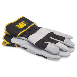 Boss / Cat Gloves Gray Lined Split Leather Palm Glove with Black Cotton Back & CAT Logo - Large at Sears.com