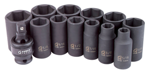 Sunex 13 Piece 3/8" Drive Fractional Semi-Deep Impact Socket Set at Sears.com