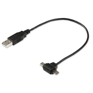 Ziotek 1ft. USB 2.0 Type A Male to Mini / Micro Dual End Male USB Cable at Sears.com