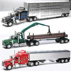 New-ray Toys 1:32 Scale Die Cast Kenworth W900 Livestock/Grain/Log Truck Assortment-2 Each 3 at Sears.com