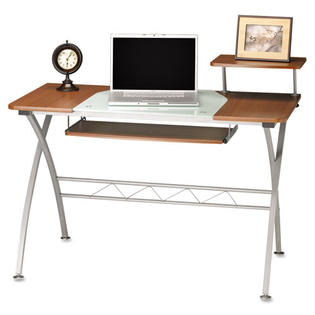 Mayline Eastwinds Vision Computer Desk, 47w x 27d x 34h, Med Cherry with White Mayline Eastwinds Vision Computer Desk, 47w x 27d x 34h, Med Cherry with White