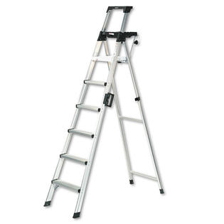 Cosco Eight-Foot Lightweight Aluminum Folding Step Ladder w/Leg Lock & Handl Cosco Eight-Foot Lightweight Aluminum Folding Step Ladder w/Leg Lock & Handl