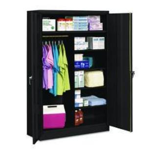 Tennsco Jumbo Combination Steel Storage Cabinet, 48w x 24d x 78h, Black Tennsco Jumbo Combination Steel Storage Cabinet, 48w x 24d x 78h, Black