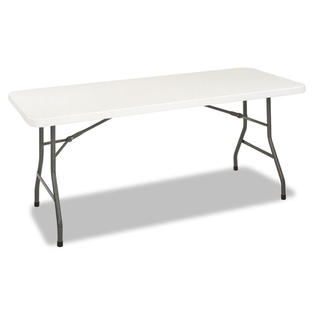 Cosco 6 Foot Blow Molded Folding Table, 72w x 30d x 29-1/4h, White/Pewter Cosco 6 Foot Blow Molded Folding Table, 72w x 30d x 29-1/4h, White/Pewter