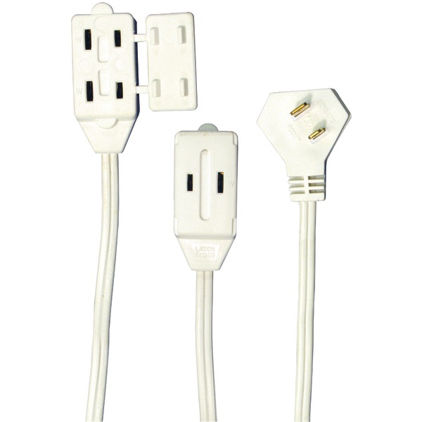 Axis UCU101P/UCU101R 3-Outlet White Wall Hugger Indoor Extension Cord, 6 ft Axis UCU101P/UCU101R 3-Outlet White Wall Hugger Indoor Extension Cord, 6 ft