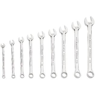 Klein Tools Combo Wrench Set, Chrome, 1/4-3/4 In., 9 Pc Klein Tools Combo Wrench Set, Chrome, 1/4-3/4 In., 9 Pc