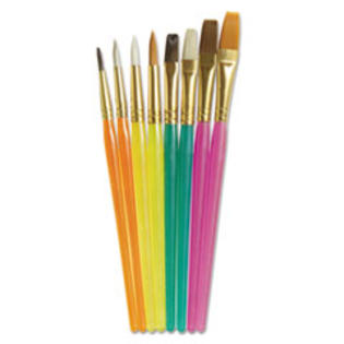 Creativity Street Acrylic Handled Brush Set, Assorted Sizes/Colors, 8 Brushes/Set Creativity Street Acrylic Handled Brush Set, Assorted Sizes/Colors, 8 Brushes/Set