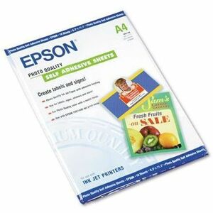 Epson Self-Adhesive - A4 - 8.3" X 11.7" - 167G/M - Matte - Iso Brightness - 1 Each - Bright White at Sears.com