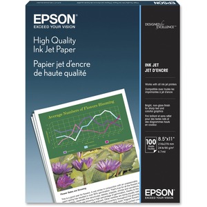 Epson Coated Paper - Letter - 8.5" X 11" - 95G/M - Matte - 89 Ge/100 Iso Brightness - 100 Sheet - White at Sears.com