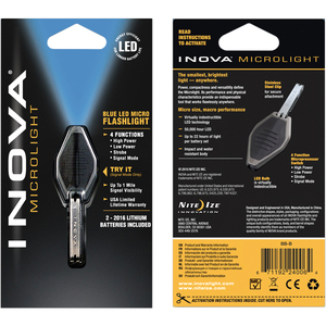 Niteize Inova Microlight Bb-B Keychain Light - Led - Cr2016 - Polycarbonatebody, Stainless Steel - Black at Sears.com