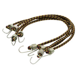 RoadPro&nbsp; 10'' Stretch Cords with Metal Hooks - 4mm, 4-Pack