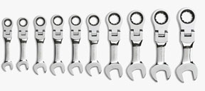 10 Pc. Metric Stubby Flex Head Combination Ratcheting Gearwrench Set