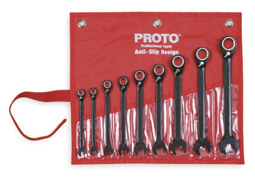 Ratcheting Wrench Set, Sae, 12 Pt., 9 Pc