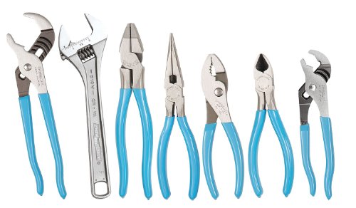 Plier and Wrench Set, Steel, Blue, 8 Pcs