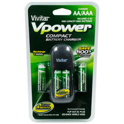 Vpower Compact Battery Charger  AA/AAA