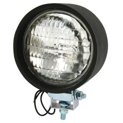 4" Round Sealed Light Clear, Black Housing