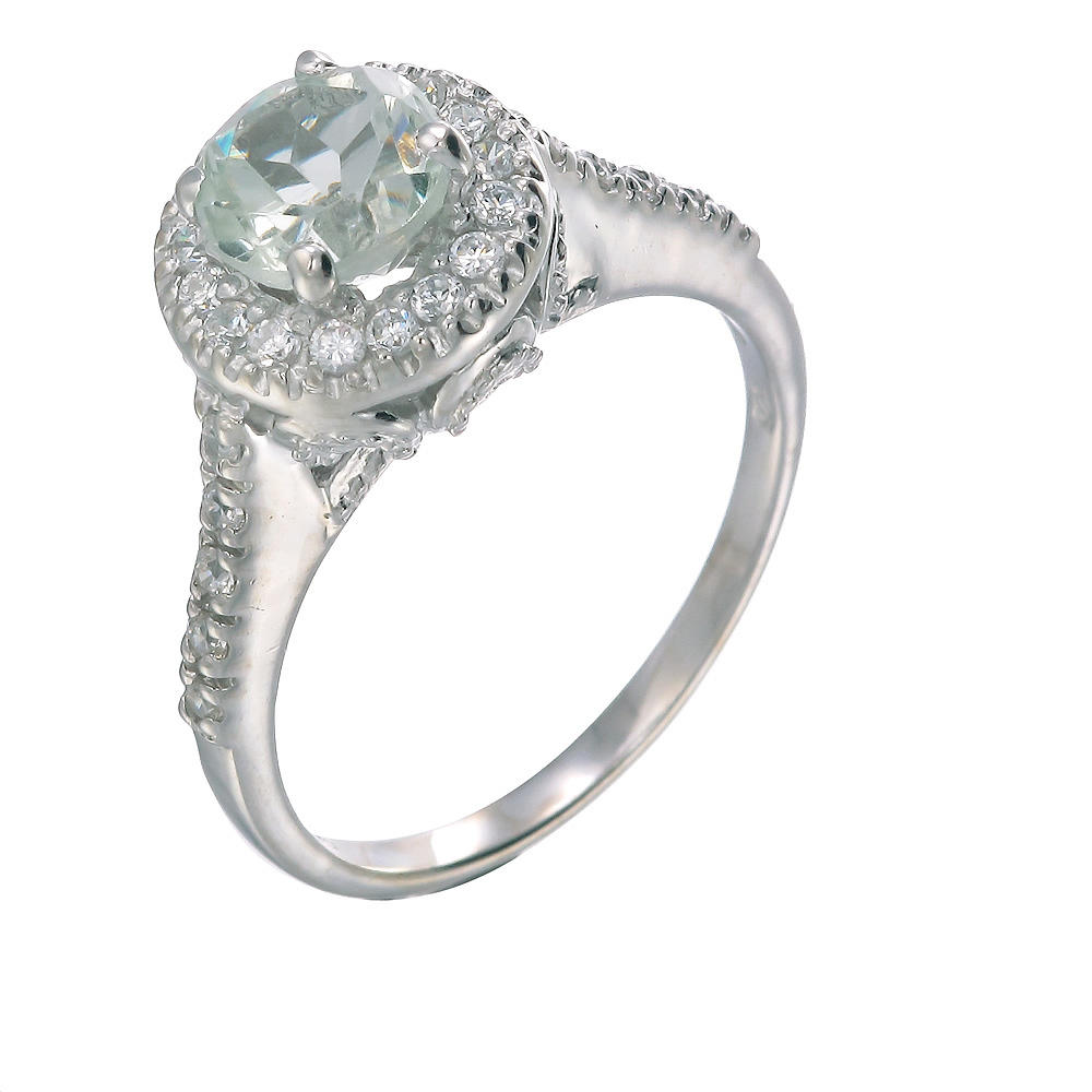 Vir Jewels Sterling Silver Green Amethyst Ring