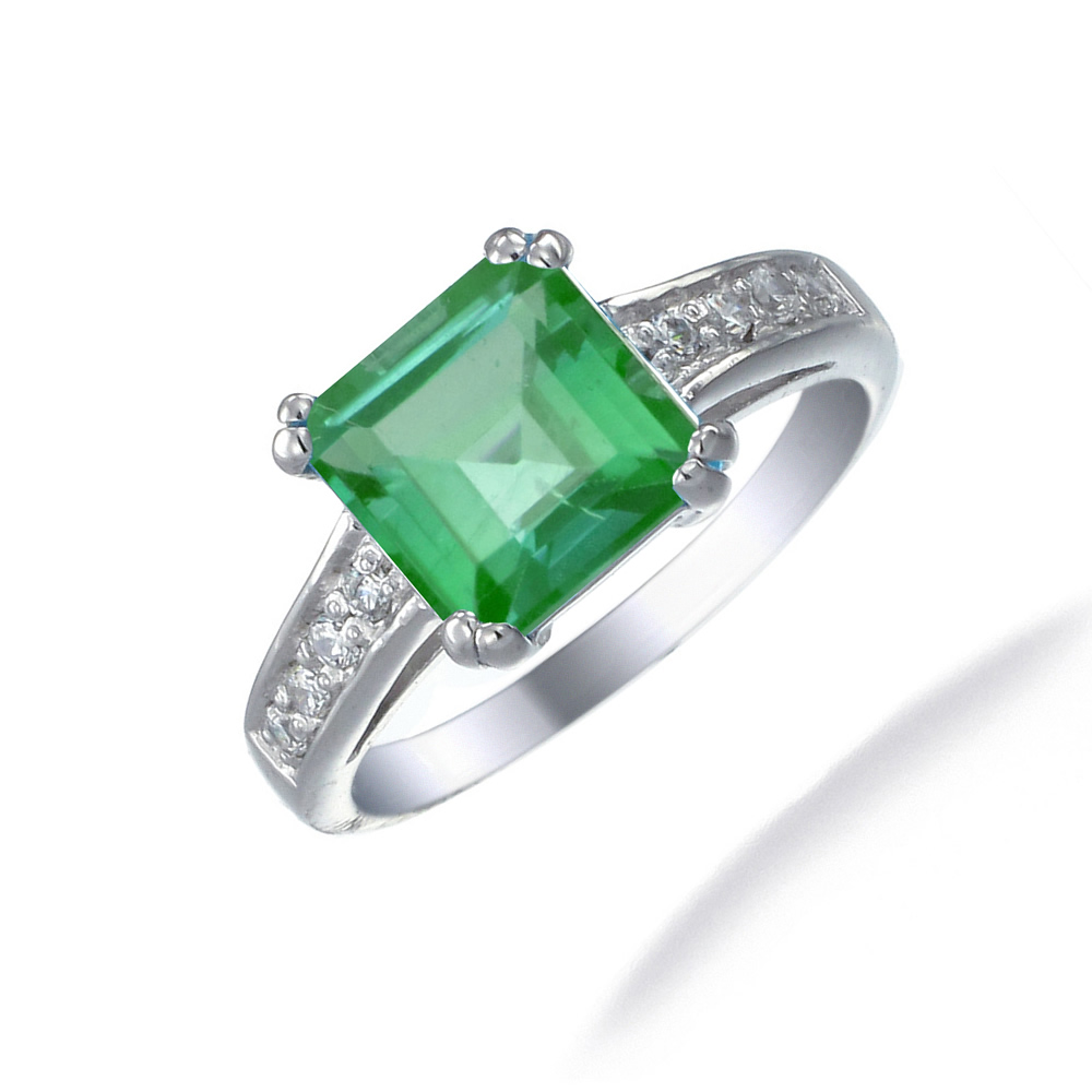 Vir Jewels Sterling Silver Green Topaz Ring (1.90 CT)