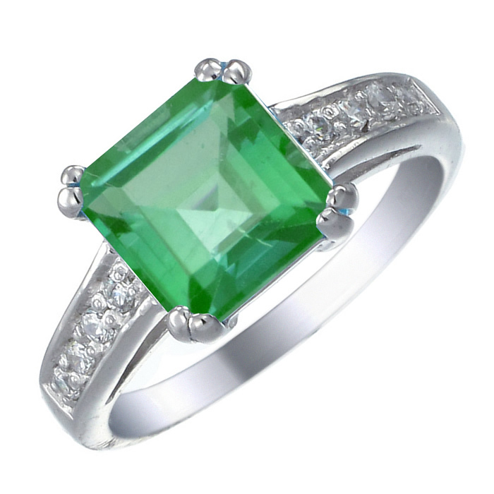 Vir Jewels Sterling Silver Green Topaz Ring (1.90 CT)