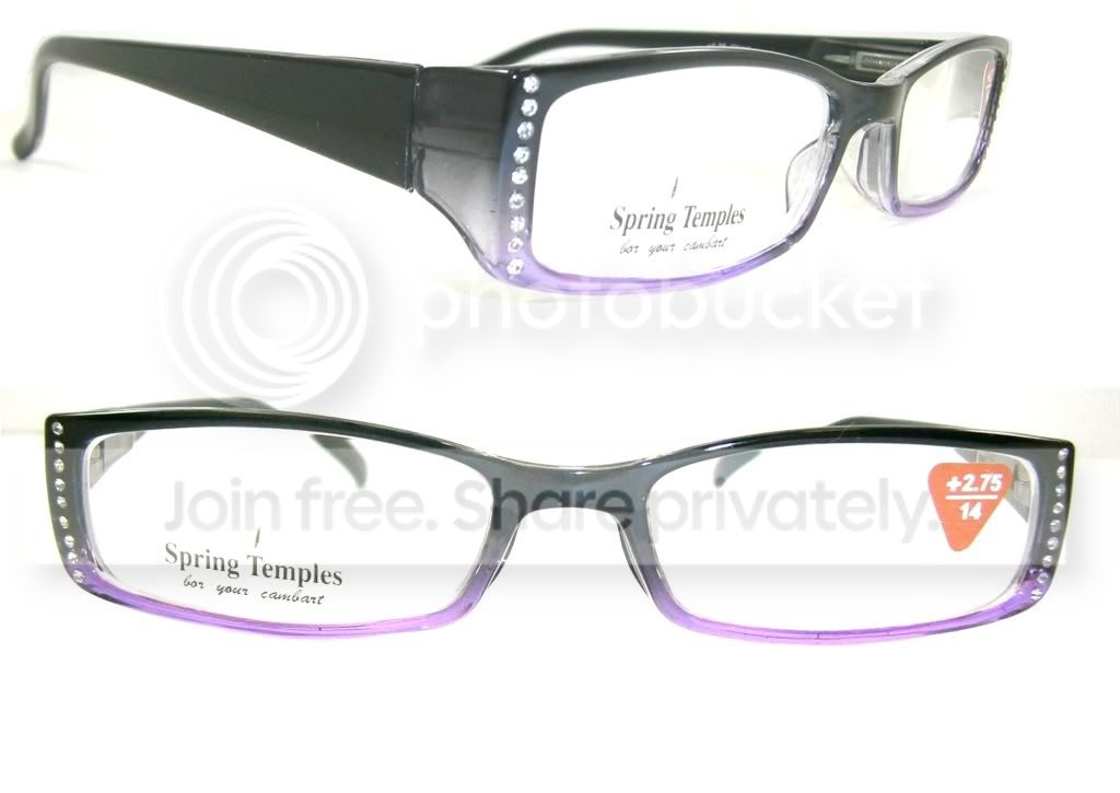 Crystal Case Two Tone Crystal Rhinestone Reading Glasses Purple Blue +1.75 at Sears.com