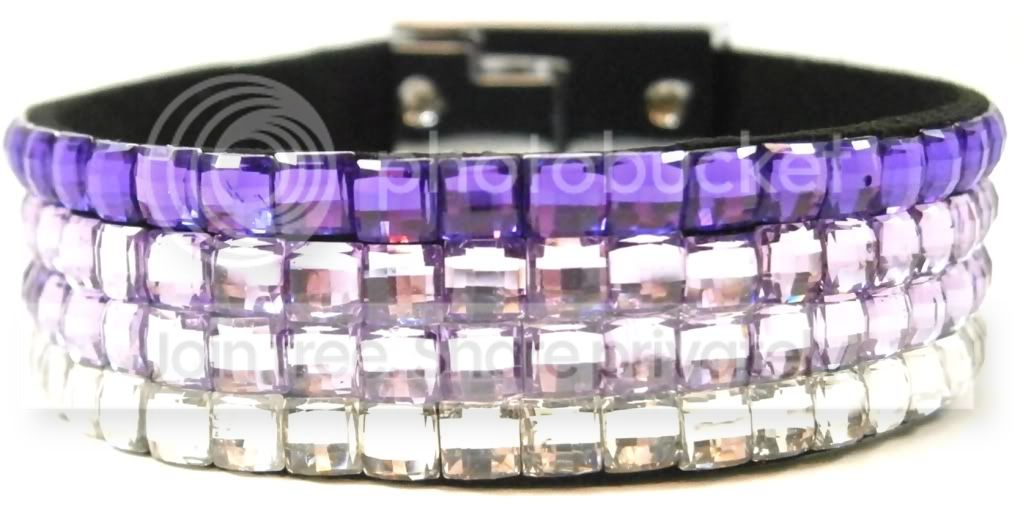 Crystal Case Purple Tri Color 4 Row Crystal Rhinestone Bracelet with Heart Clasp at Sears.com
