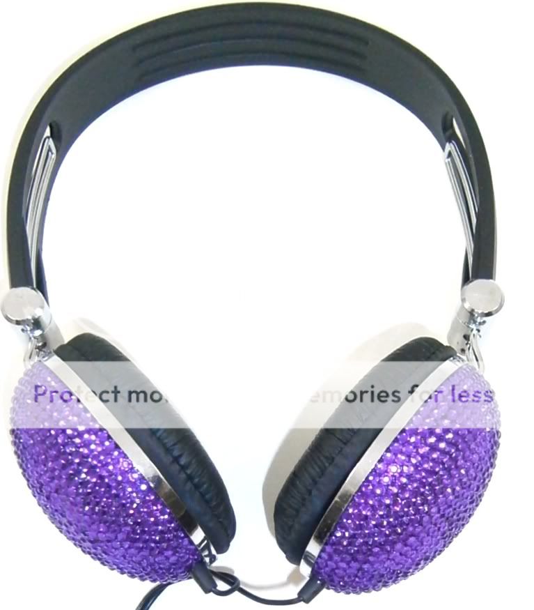 Crystal Case Dark Purple Crystal Rhinestone DJ Hi-Def Over-Ear Headphones at Sears.com