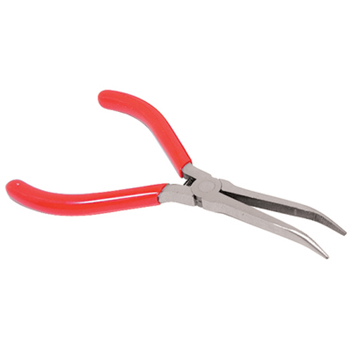 K Tool 51206 Needle Nose Pliers, 6" Long, Bent Nose, with Side Cutter, Vinyl Grips