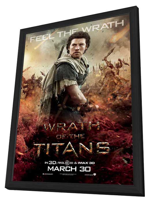 Pop Culture Graphics Wrath of the Titans Poster Movie G - in a Deluxe Black Wood Frame 11 x 17 Inches - 28cm x 44cm Sam Worthington Liam Neeson at Sears.com