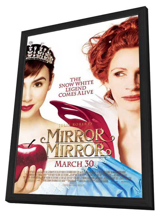 Pop Culture Graphics Mirror Mirror Poster Movie in a Deluxe Black Wood Frame 27 x 40 Inches - 69cm x 102cm Julia Roberts Lily Collins Armie Hammer at Sears.com