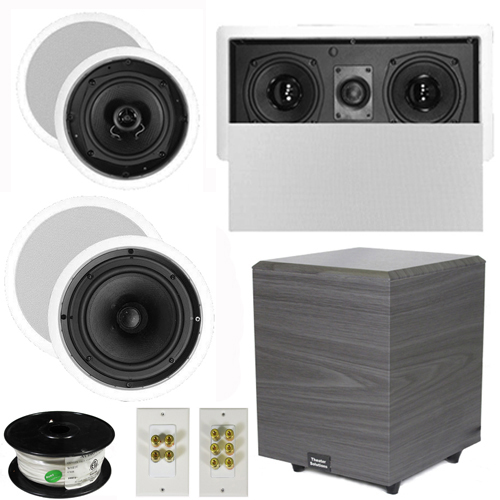 Theater Solutions 5.1 Home Theater 4 Speakers Set with Center, 8" Powered Sub and More TS5C6CL51SET2 at Sears.com