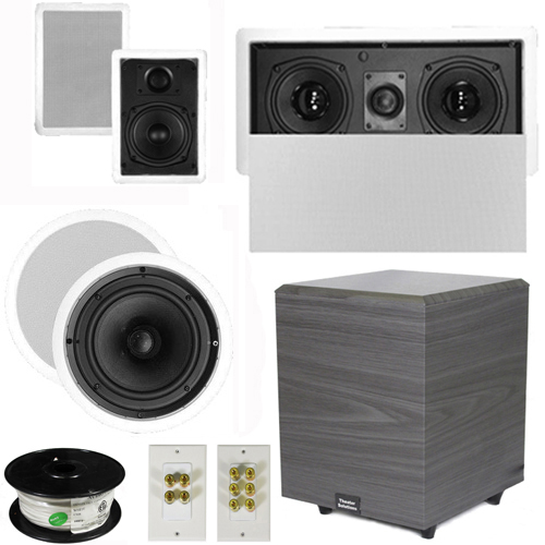 Theater Solutions 5.1 Home Theater 4 Speakers Set with Center, 8" Powered Sub and More TS5W6CL51SET2 at Sears.com