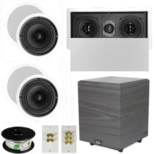 Theater Solutions 5.1 Home Theater 6.5" Speakers Set with Center, 8" Powered Sub and More TS65CL51SET2 at Sears.com