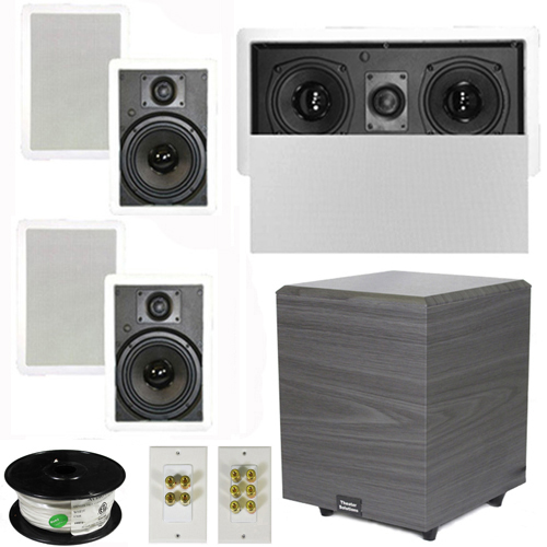 Theater Solutions 5.1 Home Theater 6.5" Speakers Set with Center, 8" Powered Sub and More TS65WL51SET2 at Sears.com
