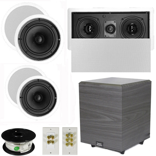 Theater Solutions 5.1 Home Theater 8" and 6.5" Speakers, Center, 8" Powered Sub and More TS6C8CL51SET2 at Sears.com
