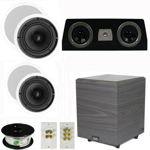 Theater Solutions 5.1 Home Theater 8" and 6.5" Speakers Set with Center, 8" Powered Sub and More TS6C8CC51SET2 at Sears.com